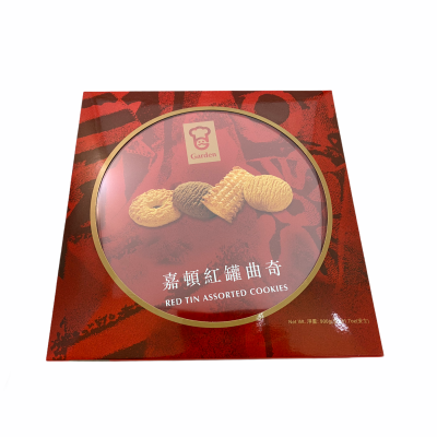 Red Tin Assorted Cookies With Bag